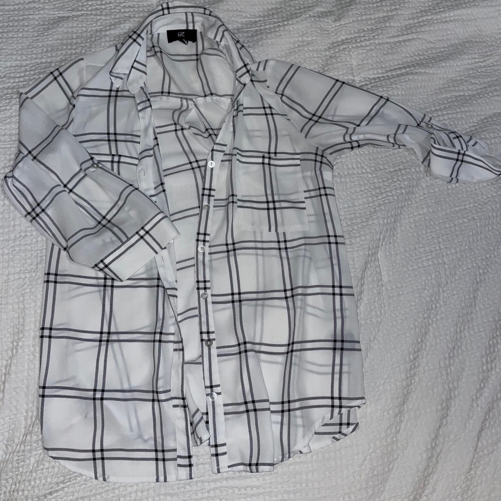 Black & White Button-up Blouse